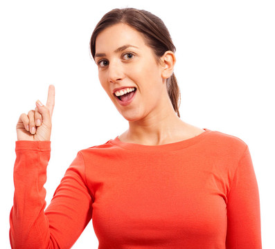 一個(gè)快樂的年輕女人的畫像