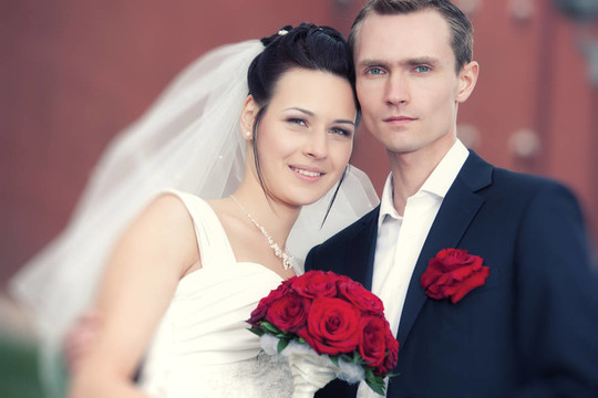 年輕的新婚夫婦肖像