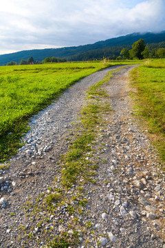 阿爾卑斯山區(qū)的農(nóng)村公路