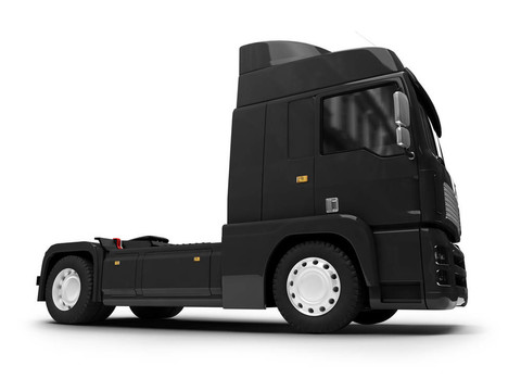 bigtruck孤立的黑色正面
