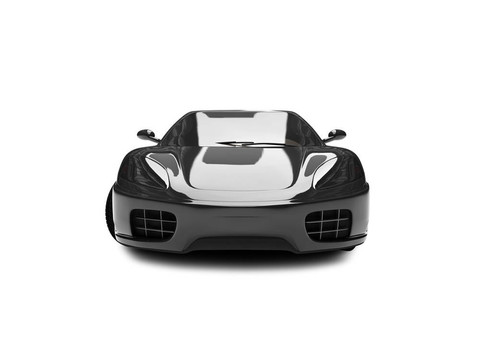 孤立的黑色超級(jí)汽車前視圖02