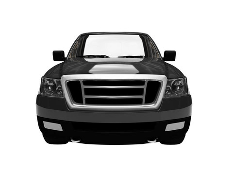 fordf150孤立的黑色轎車(chē)前視圖03