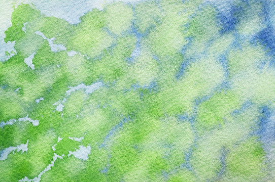 藍(lán)調(diào)與綠色水彩
