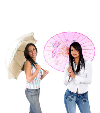 女孩用雨傘