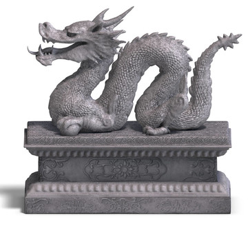 中國龍石雕像