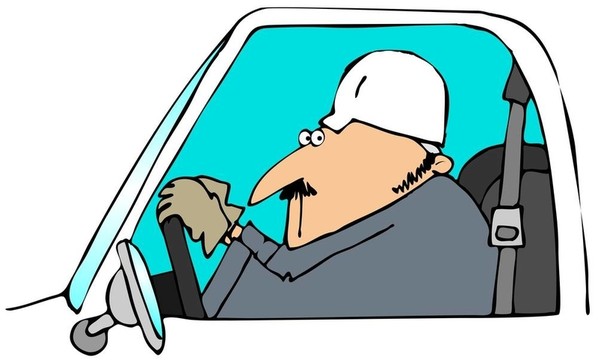 駕駛卡車的工人