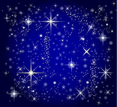 一個(gè)深藍(lán)色天空和星星背景的插圖