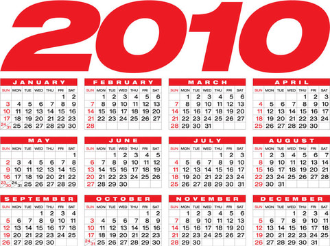 2010年度日歷