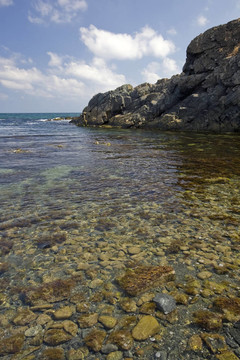 對(duì)silistar灣清澈的海水；黑海海岸