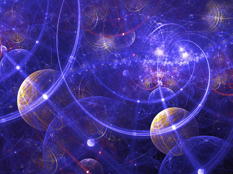 數(shù)字抽象分形星系圖像。作為背景或壁紙。