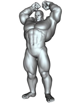 健美運動員在動作姿勢