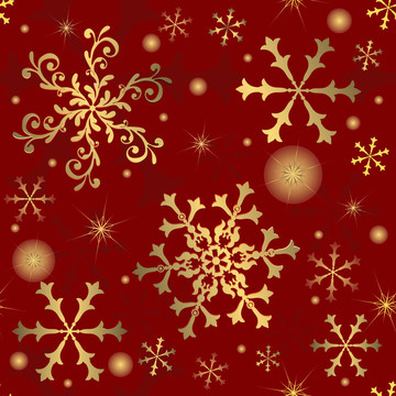 紅色無縫背景雪花