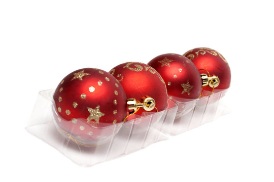 紅色的圣誕球行