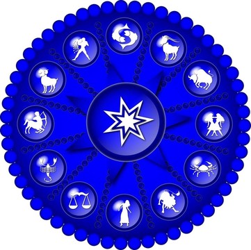 一個(gè)藍(lán)色十二生肖的插圖