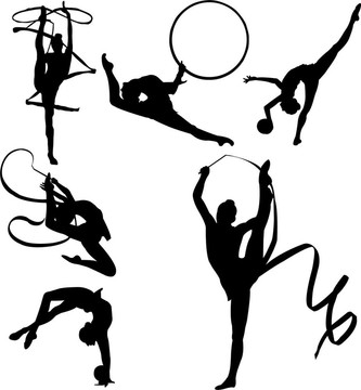 藝術(shù)體操運動員的剪影