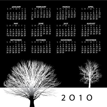 一個2010樹的日歷