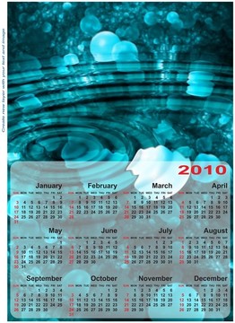2010日歷設(shè)計模板。