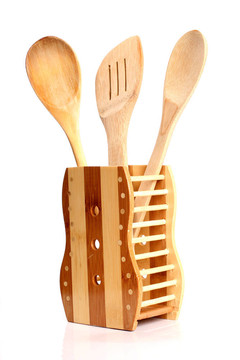 木制廚房工具。