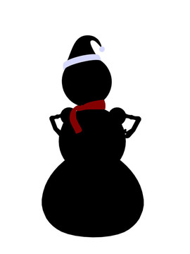 雪人剪影插圖
