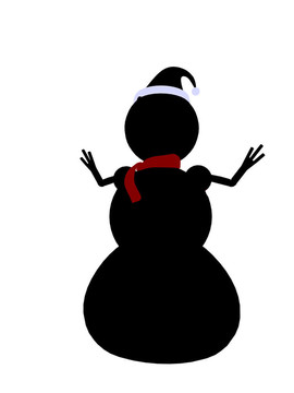 雪人剪影插圖