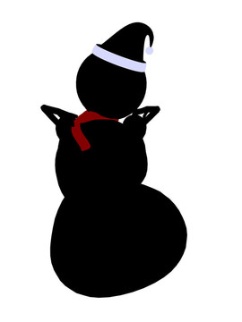 雪人剪影插圖