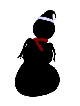 雪人剪影插圖