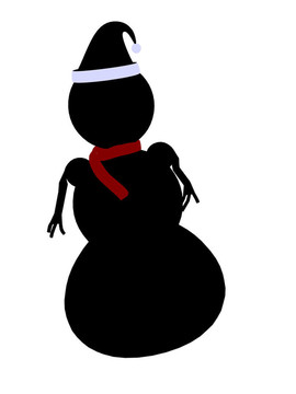 雪人剪影插圖