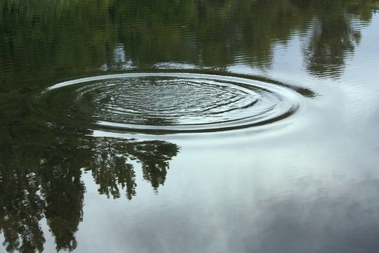 水中漣漪的倒影