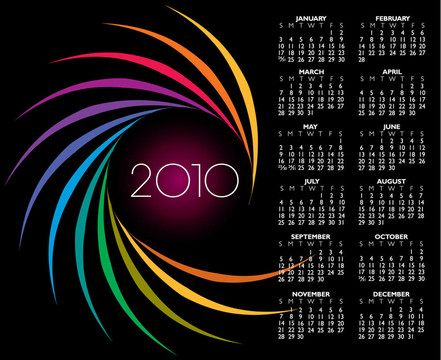 豐富多彩的2010日歷
