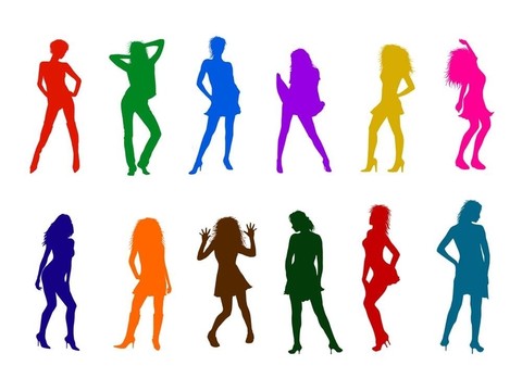 豐富多彩的性感女人剪影
