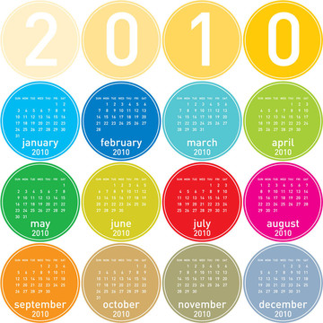 七彩日歷為2010。