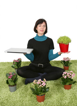 女人在工作與自然之間找到平衡