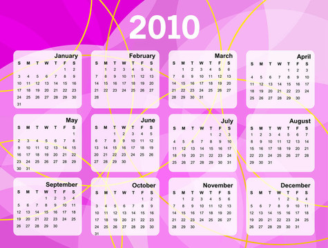 2010年度日歷
