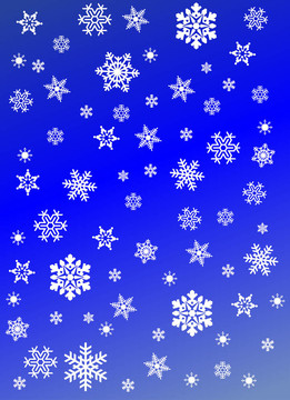 藍(lán)色背景上的雪花