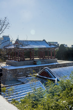 雪后岱廟古建筑