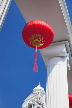 中國(guó)燈籠和專欄