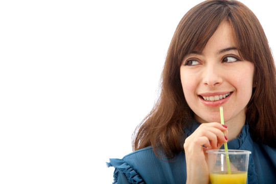 女人肖像飲用