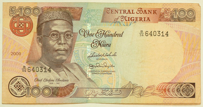 奈拉是尼日利亚的货币。100奈拉。