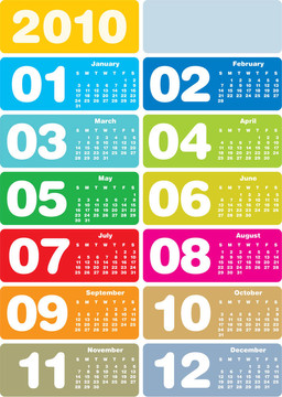 七彩日歷為2010