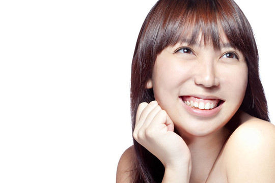 美麗的亞洲女孩完美的皮膚