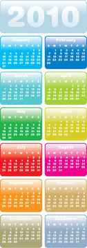 七彩日歷為2010