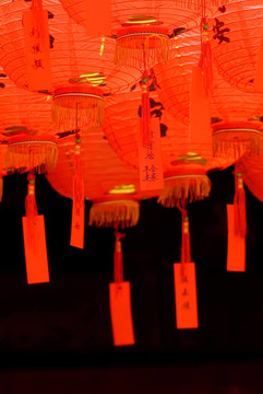 紅色和美麗的中國(guó)燈籠