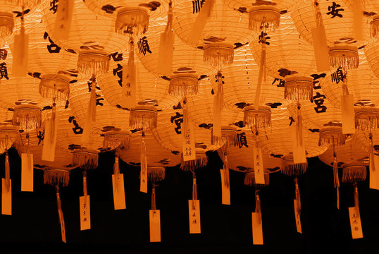 紅色和美麗的中國(guó)燈籠