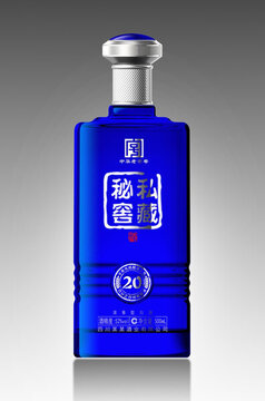 藍(lán)色酒瓶分層效果圖