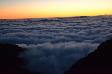 黃山日落 云海 山頂