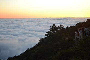黃山日落 黃山云海 山頂