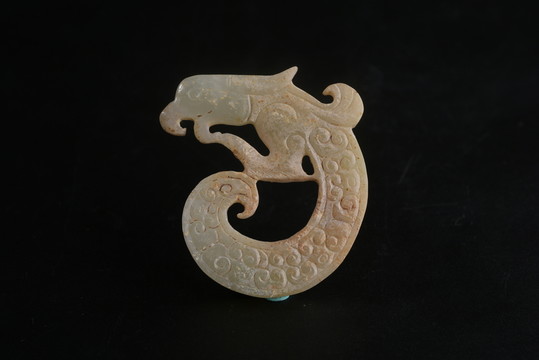 古玉 戰(zhàn)國(guó)卷云紋鳳形玉佩