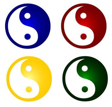 彩色陰陽符號集