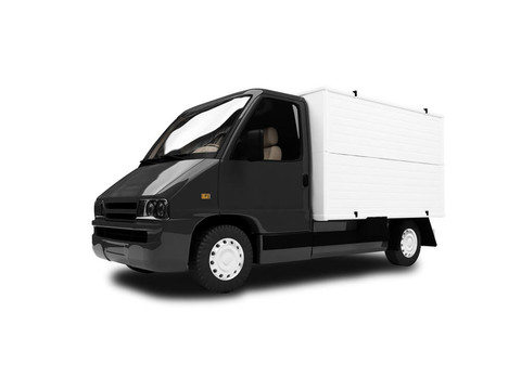白色面包車孤立前視圖
