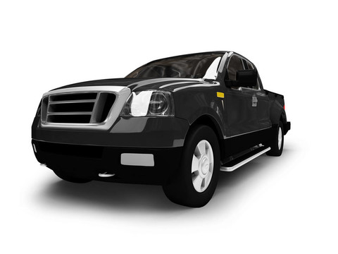 fordtf150孤立的黑色轎車前視圖01